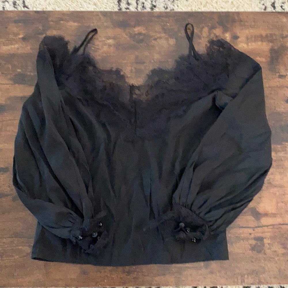 Black lace blouse